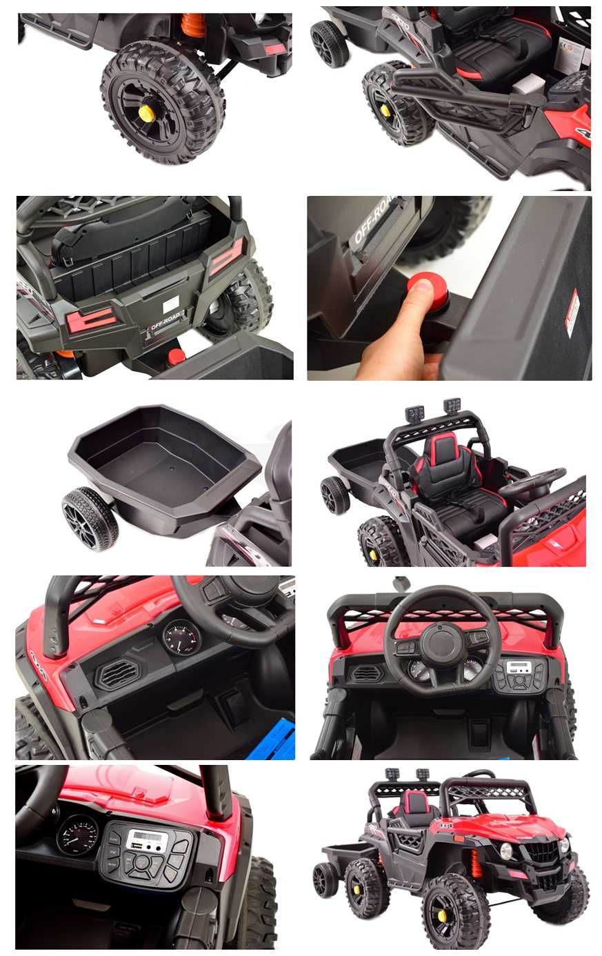 Super auto Buggy dla dziecka z odpinaną Przyczepką -radio Fm