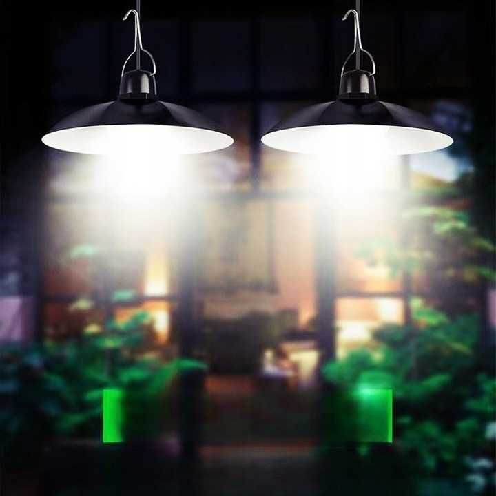 Lampa solarna żyrandol led podwójna (ogród, dom, lampy, eko)
