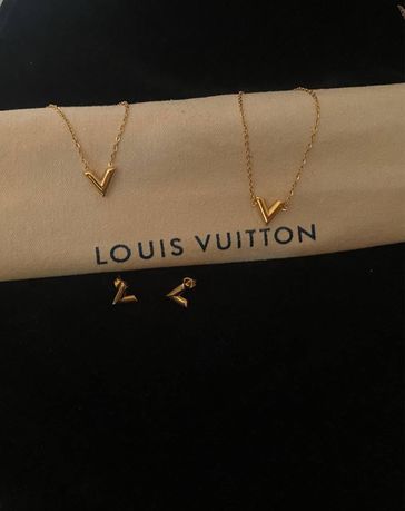 Брендовый набор цепочка серьги браслет Луи Виттон Louis Vuitton