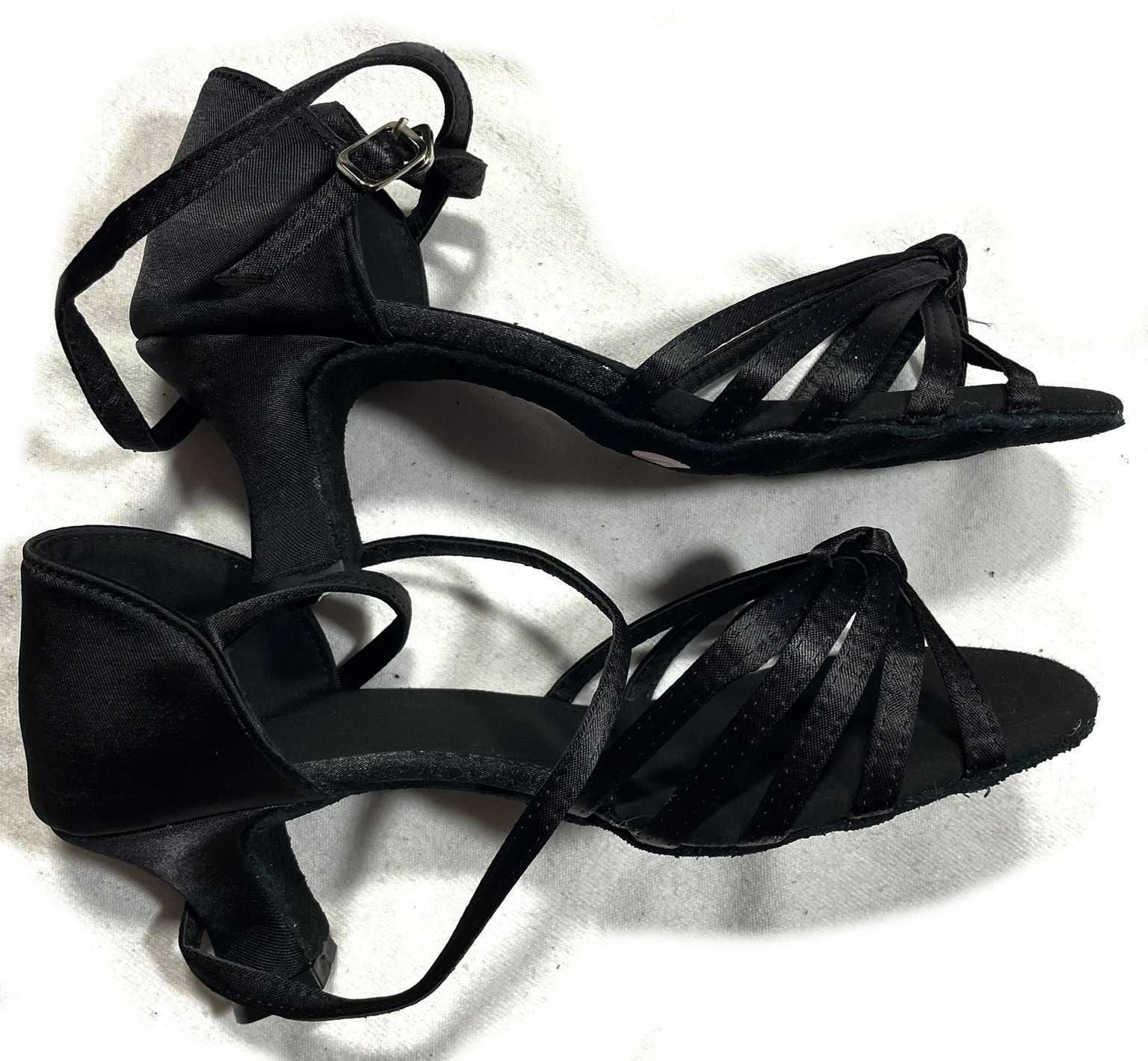 Nowe buty do tańca Latino 41 czarne 7 cm supełek