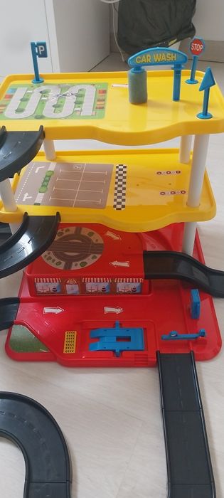 Pista de Carros 3 Níveis – Parque de Estacionamento e Lavagem