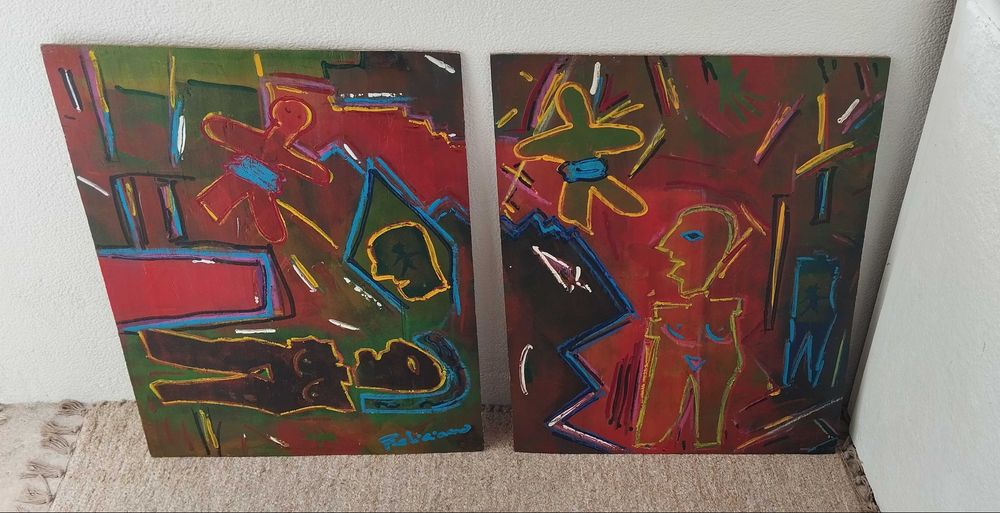 Pinturas a óleo sobre madeira