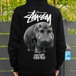 Чорне Худи | Stussy Hippo | Стусси Кофта | BIG Лог |  S M L XL