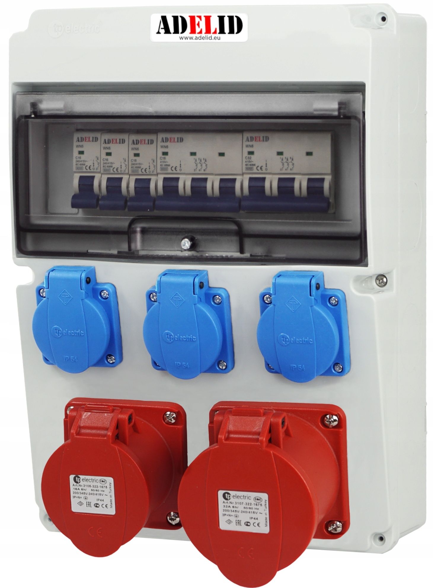 Rozdzielnica elektryczna 16A i 32A 230V X3