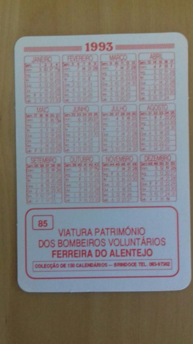 Calendários da colecção " Soldados da paz " 1993