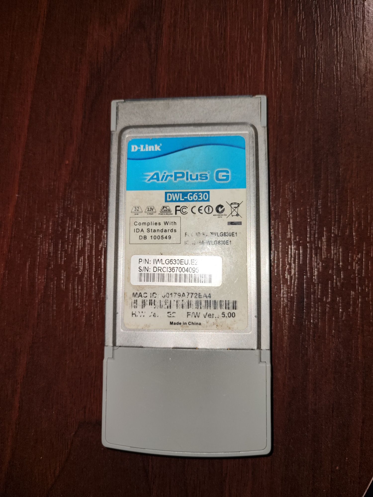 D-Link AirPlus G DWL-G630 Wi-Fi adapter