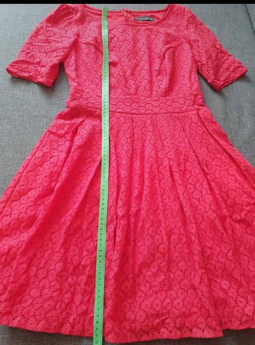 Sukienka koralowa/czerwona, koronka, r. M(38), Dorothy Perkins