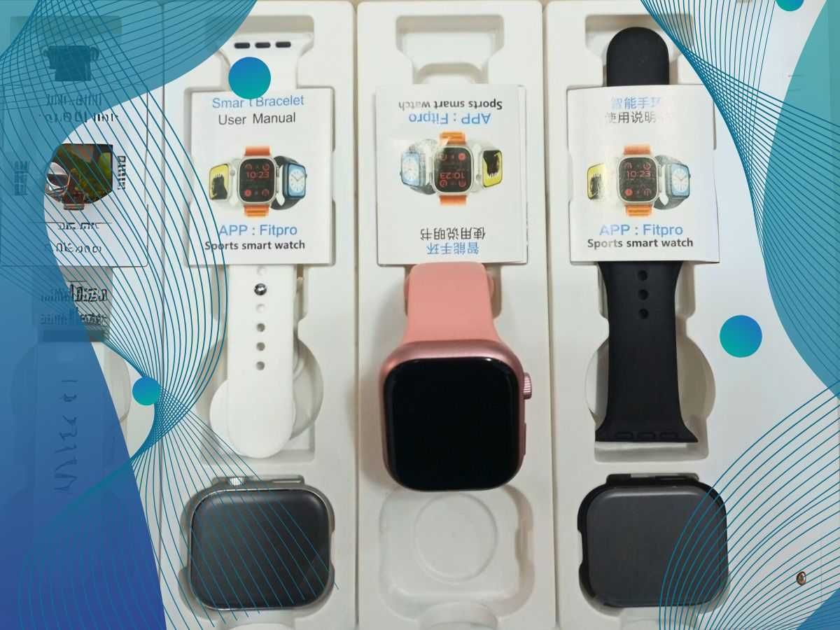 Smartwatch T900 PRO MAX Branco, Preto e Rosa