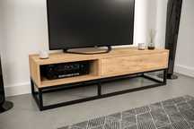 szafka RTV1 loft 140/40/46cm dąb lancelot, złoty kraft