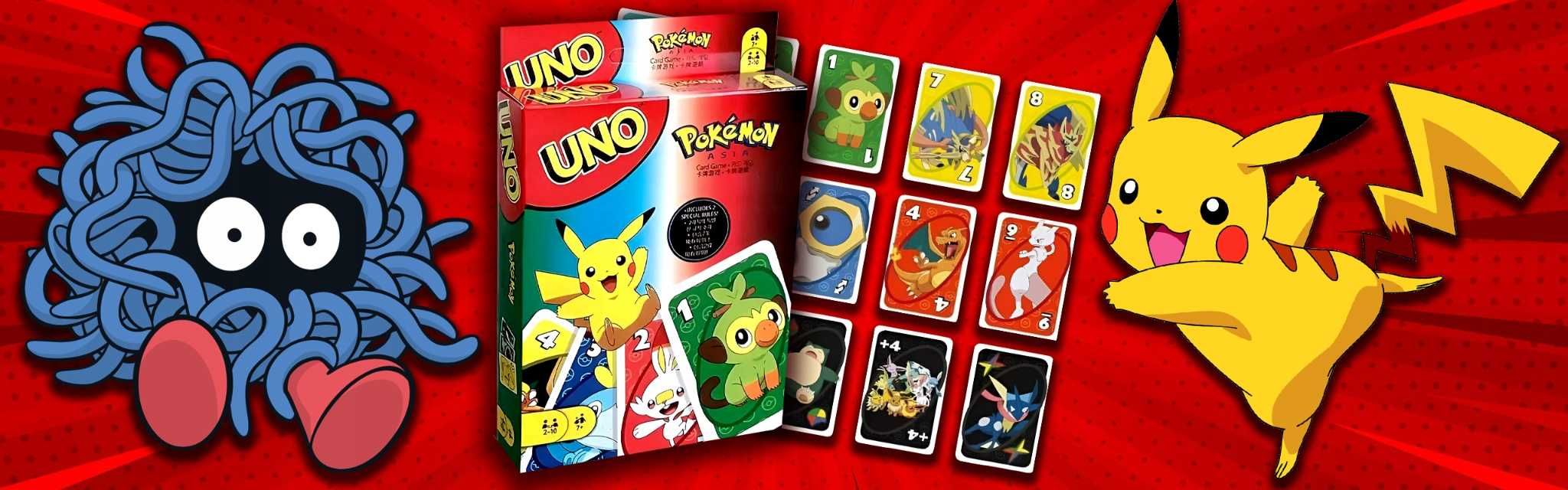 Karty UNO Pokemon Rodzinna Gra Karciana 112 KART DLA DZIECI PIKACHU