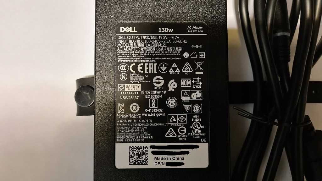 Oryginalny Zasilacz DELL 130W PA-4E LA130PM121 + Kabel - 5 sztuk