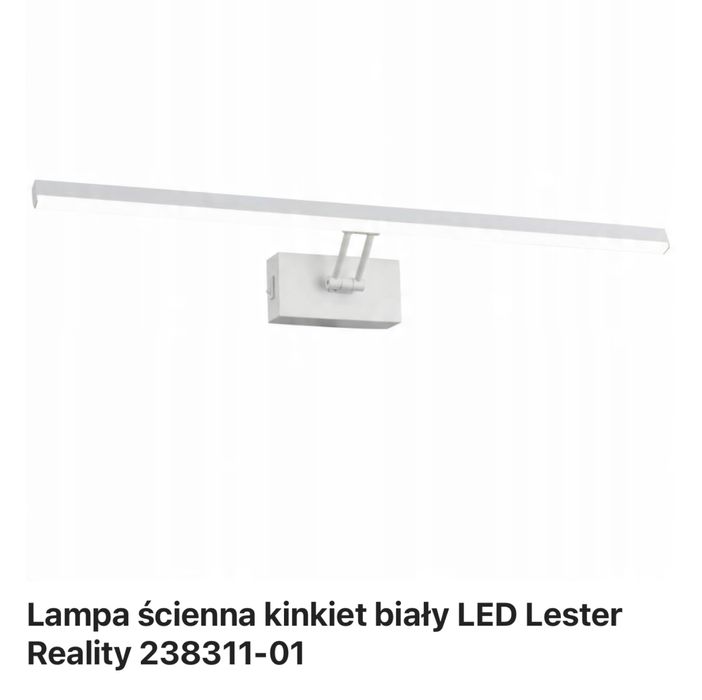 Nowa lampa kinkiet LED biala regulowana scienna