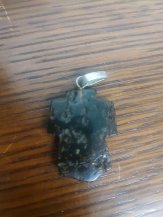 Potężny bursztyn krzyż zawieszka wisior srebro 925