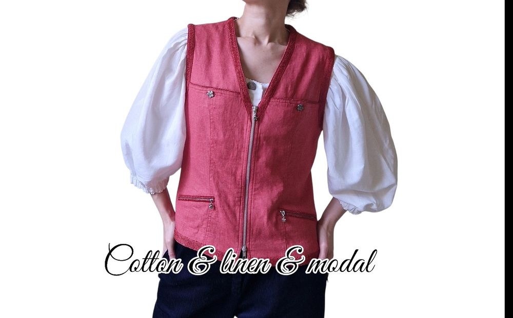 Koralowa łososiowa kamizelka vintage Meico