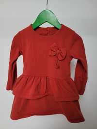 Sukienka dla dziewczynki Mrofi rozmiar 98 ceglasta czerwona
