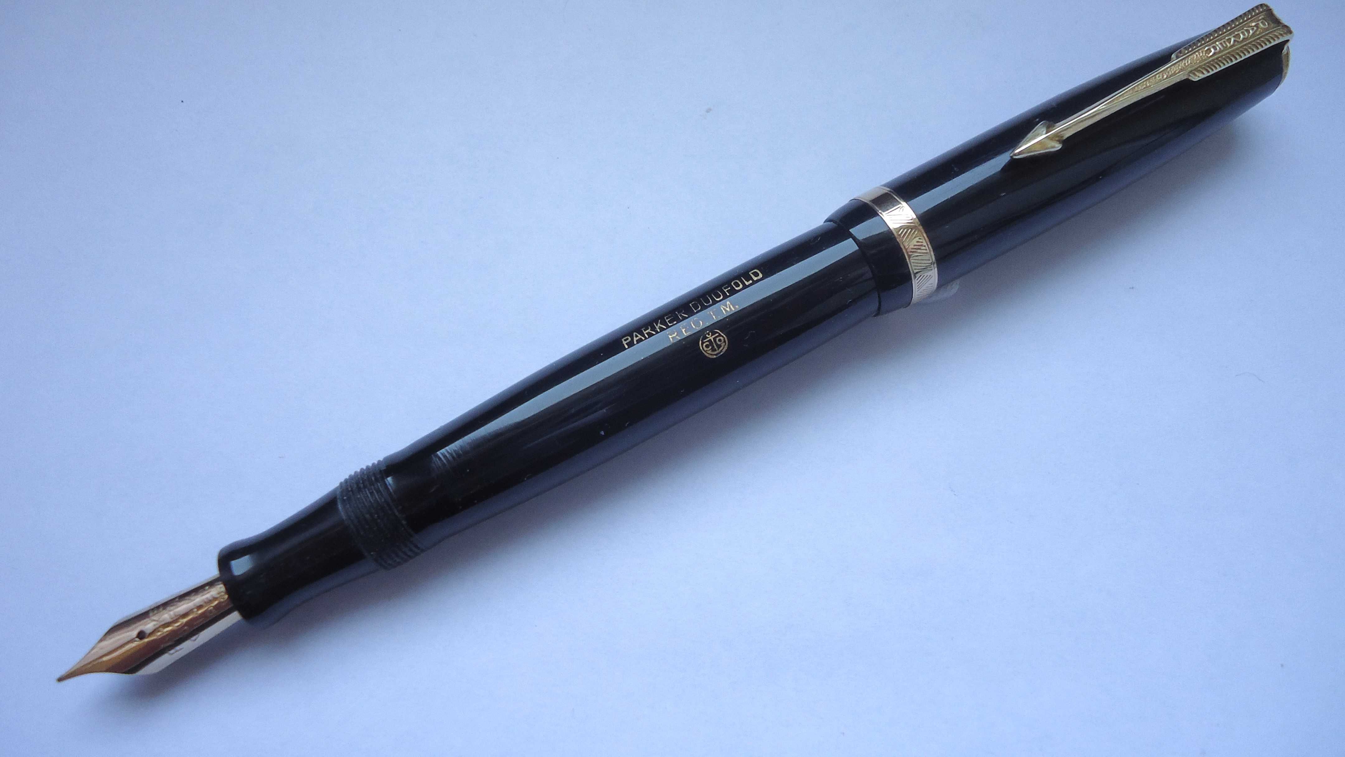 Pióro wieczne Parker Duofold kreska F-M DEN 1947 Petrol blue