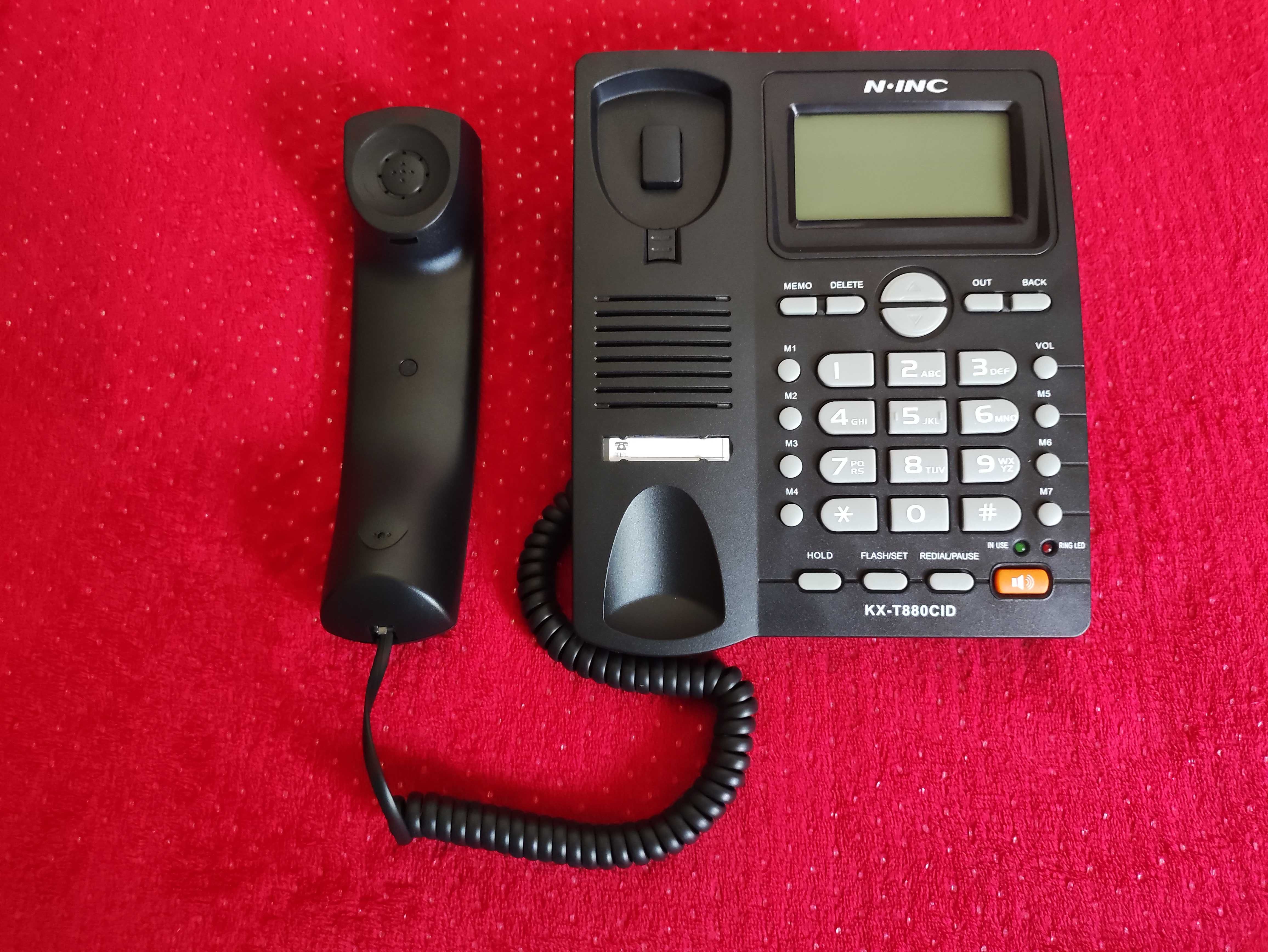 Telefon Stacjonarny przewodowy głośnomówiący do hotelu biura czarny