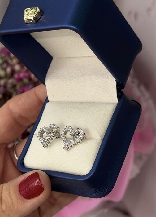 Срібні ережки 0,5ct з муасанітами, підвіска зі срібла 0,6ct, набір