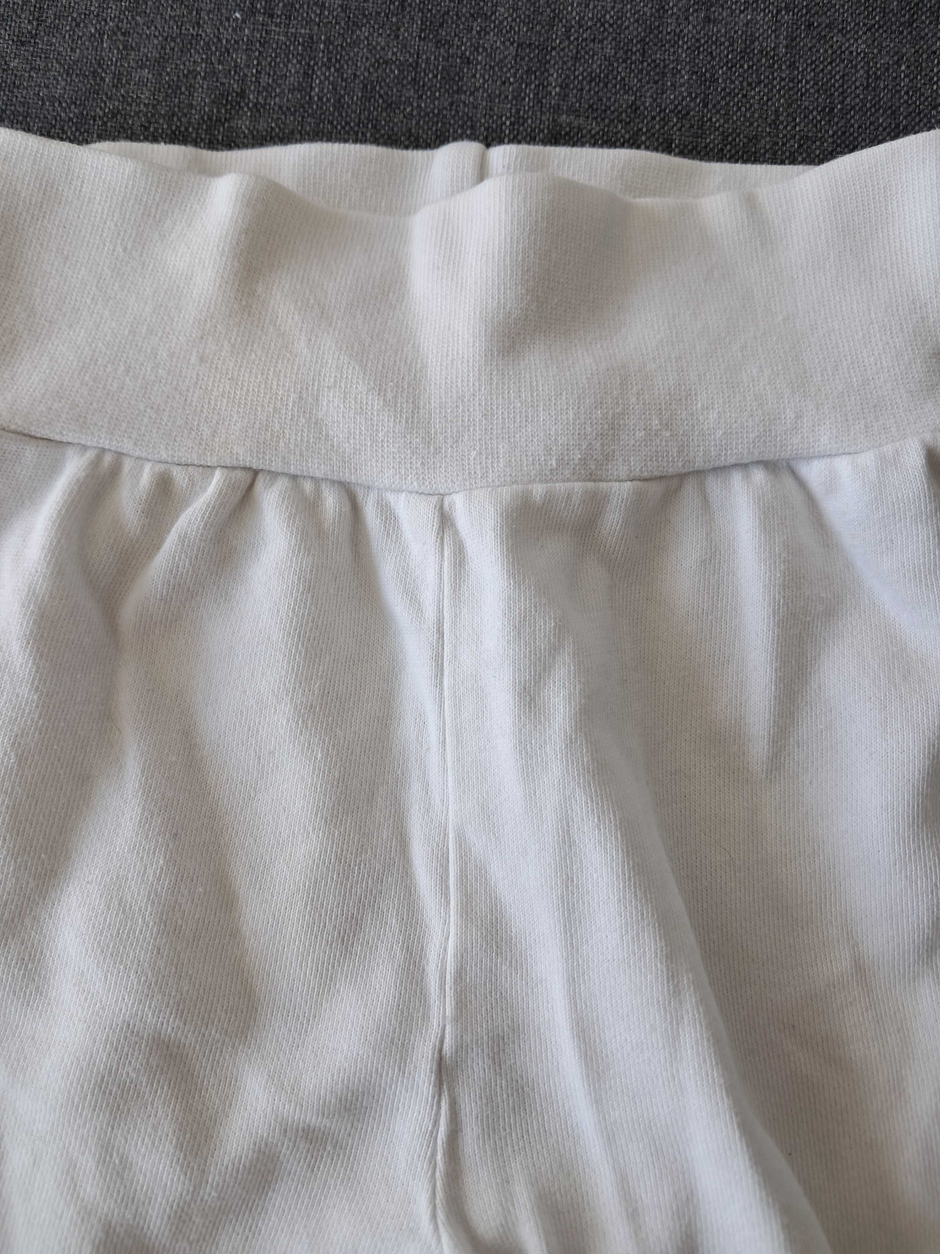Spodnie niemowlęce białe gładkie H&M