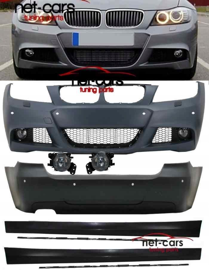 Zderzak przód i tył + halogeny + progi BMW 3 E90 09-12 MPakiet PDC SWR