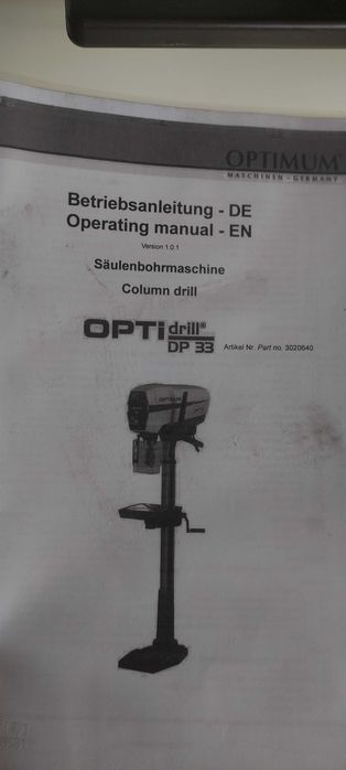 Wiertarka OPTIMUM Optidrill DP 33