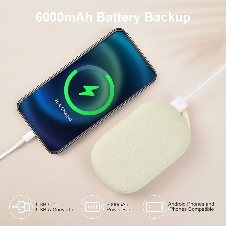 Ogrzewacz do rąk kieszonkowy powerbank 2 w 1 6000mah