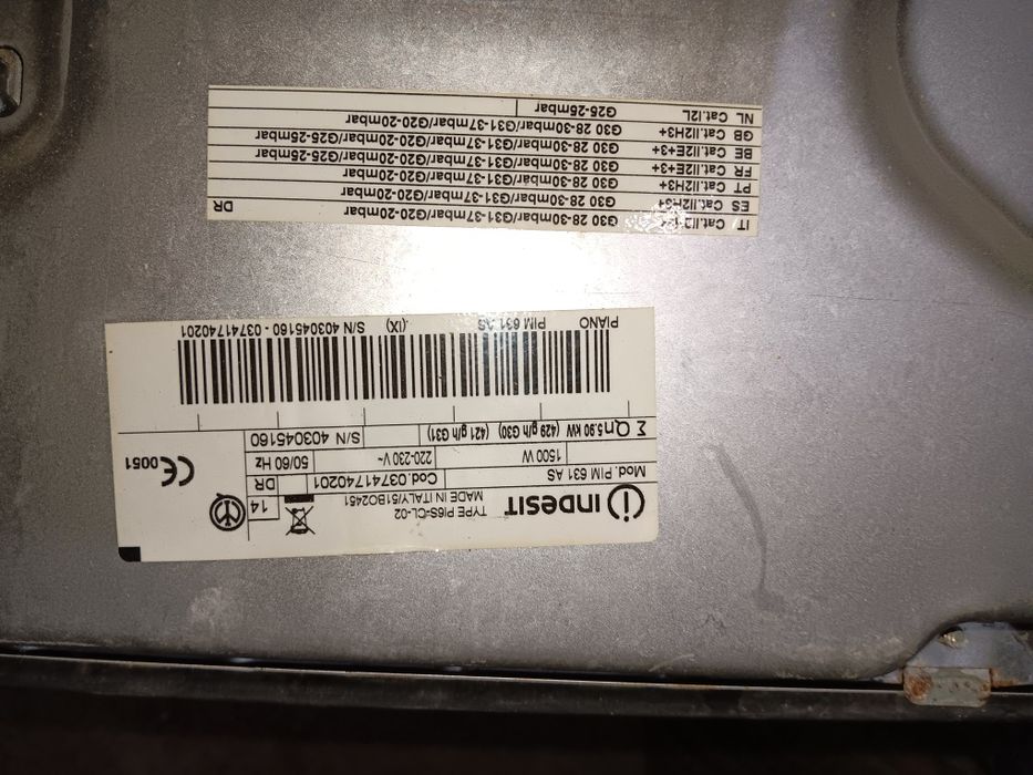 Placa a gas e eléctrica Indesit