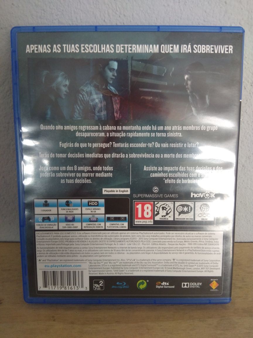 PS4 Jogo Until Dawn completo