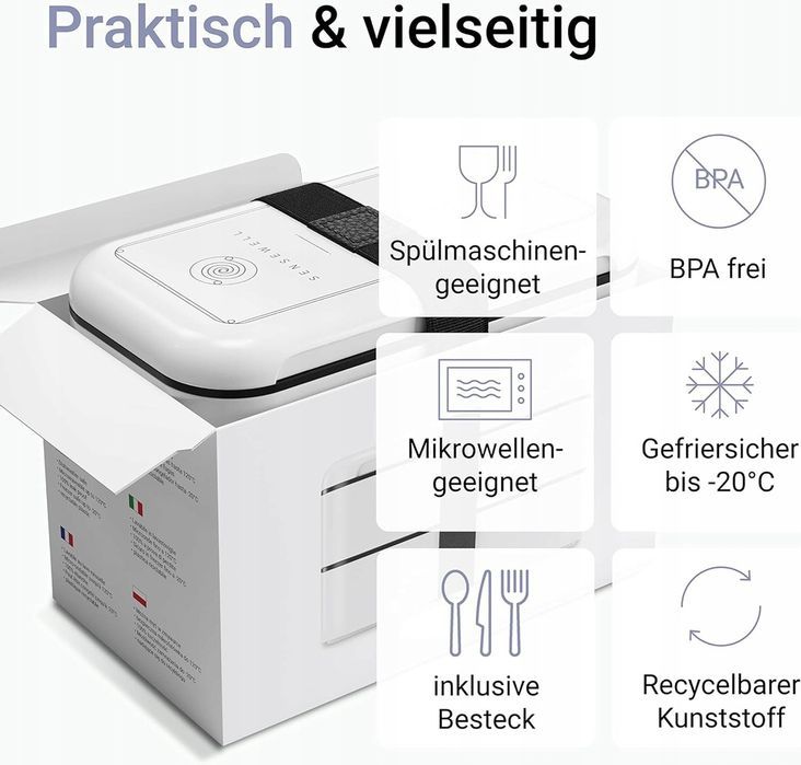 Lunch Box Pojemnik Na Lunch Jedzenie Sensewell 2x 500ml