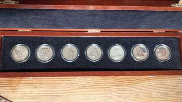 Coleção 7 moedas ecu em prata edição philae