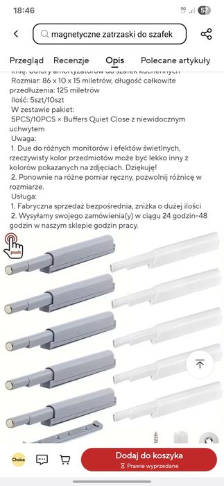 Otwieracz do szafek wewnętrzny