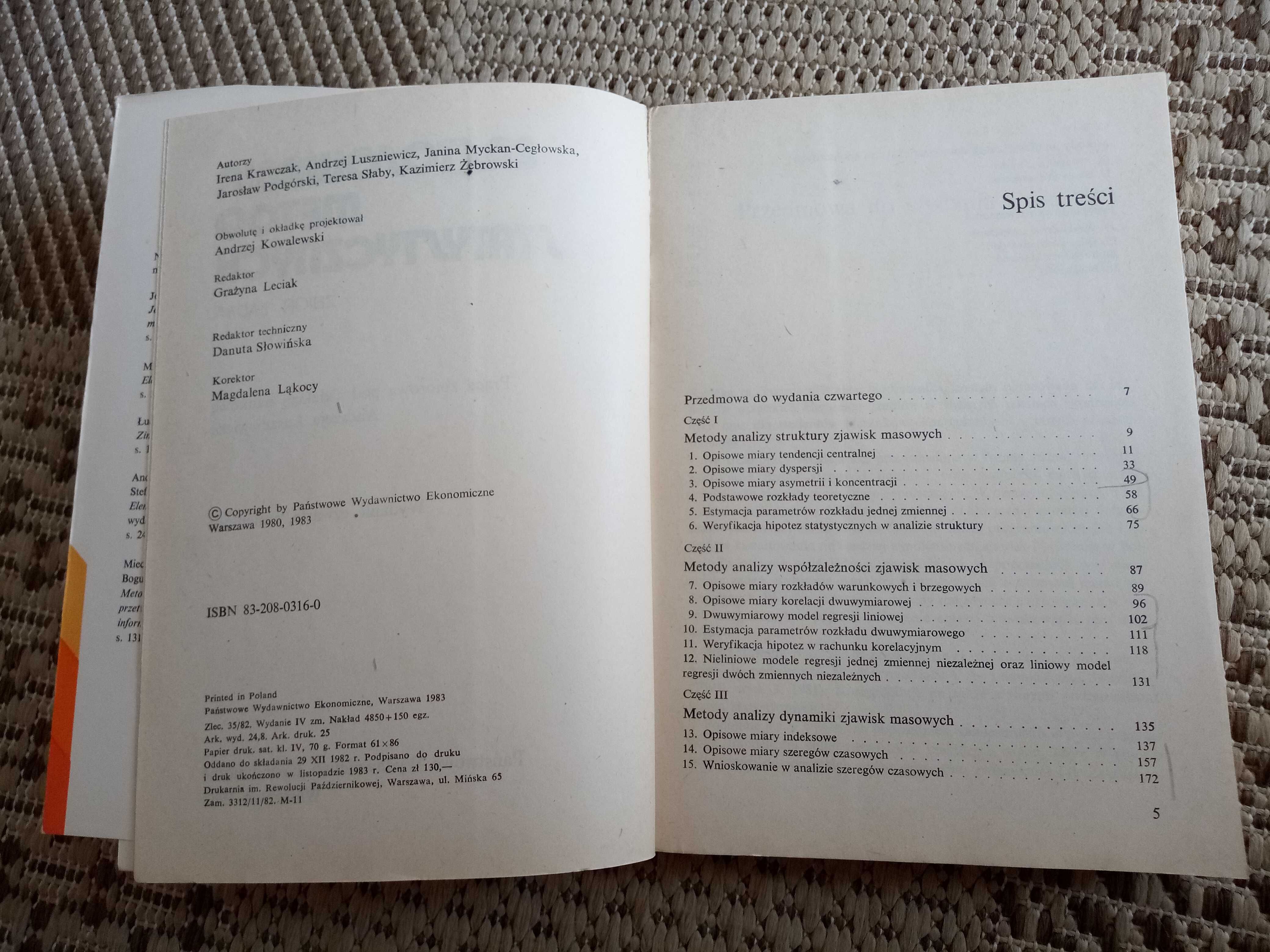 Zastosowania metod statystycznych - zbiór zadań, 1983