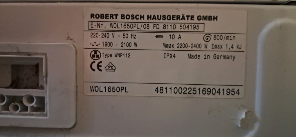 Pralka Bosch WOL1650PL