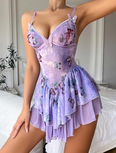 Женское нижнее белье с двухслойными оборками и бабочками, сексуальное