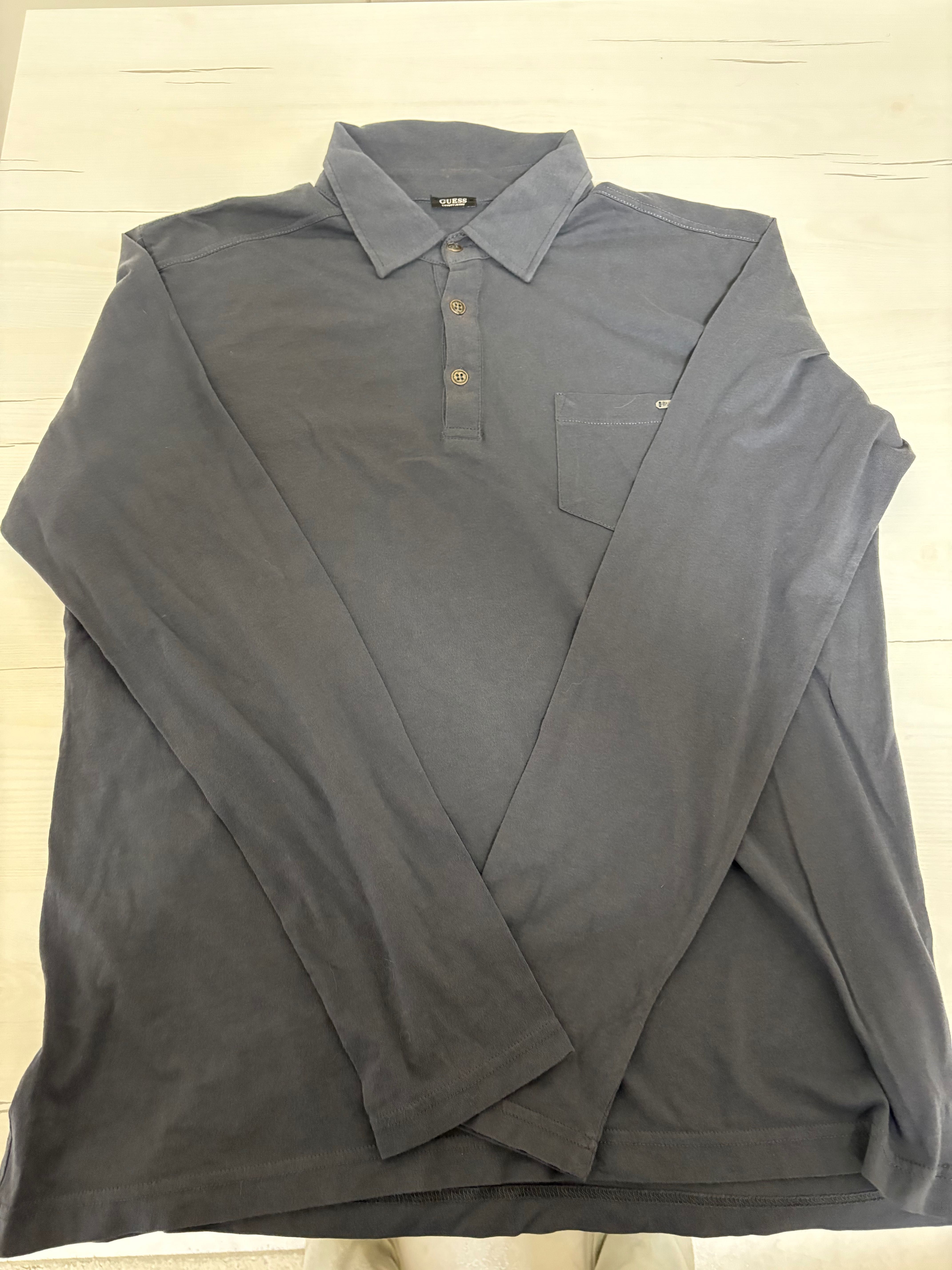 Polo Cinzento Escuro com Design nas Costas | Manga Comprida |Tamanh XL
