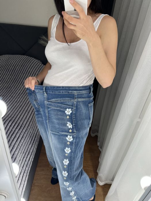 5хл батал джинси палаццо широкі батал великий стрейчеві 58 розмір 60