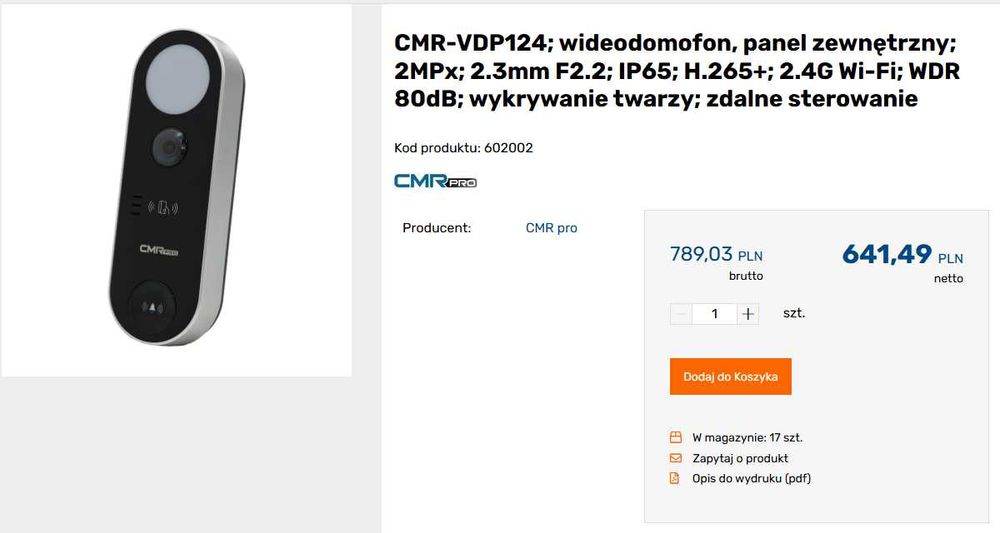 Domofon IP CMR-VDP124