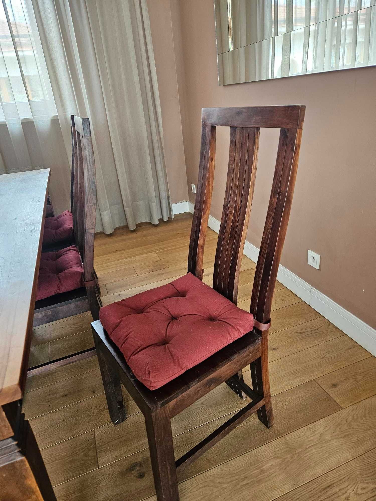 Stół lite drewno (200x100) + 6 krzeseł