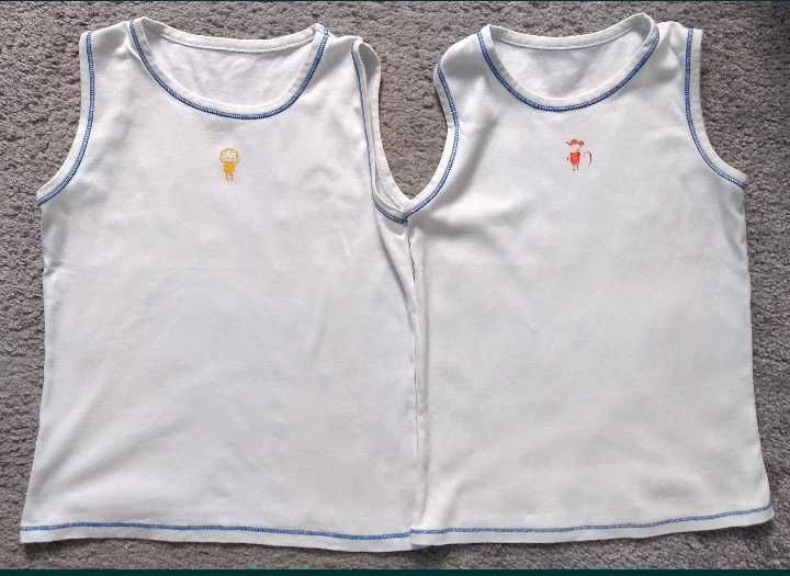 Podkoszulka bluzeczki bez rękawów białe Mothercare 116 cm - 2 szt.