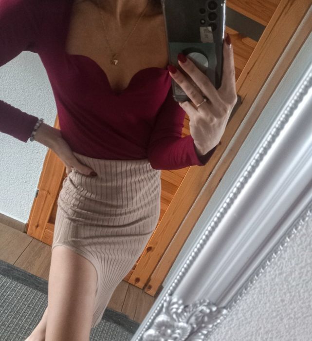 Body PIĘKNE burgundowe seksowne XS S