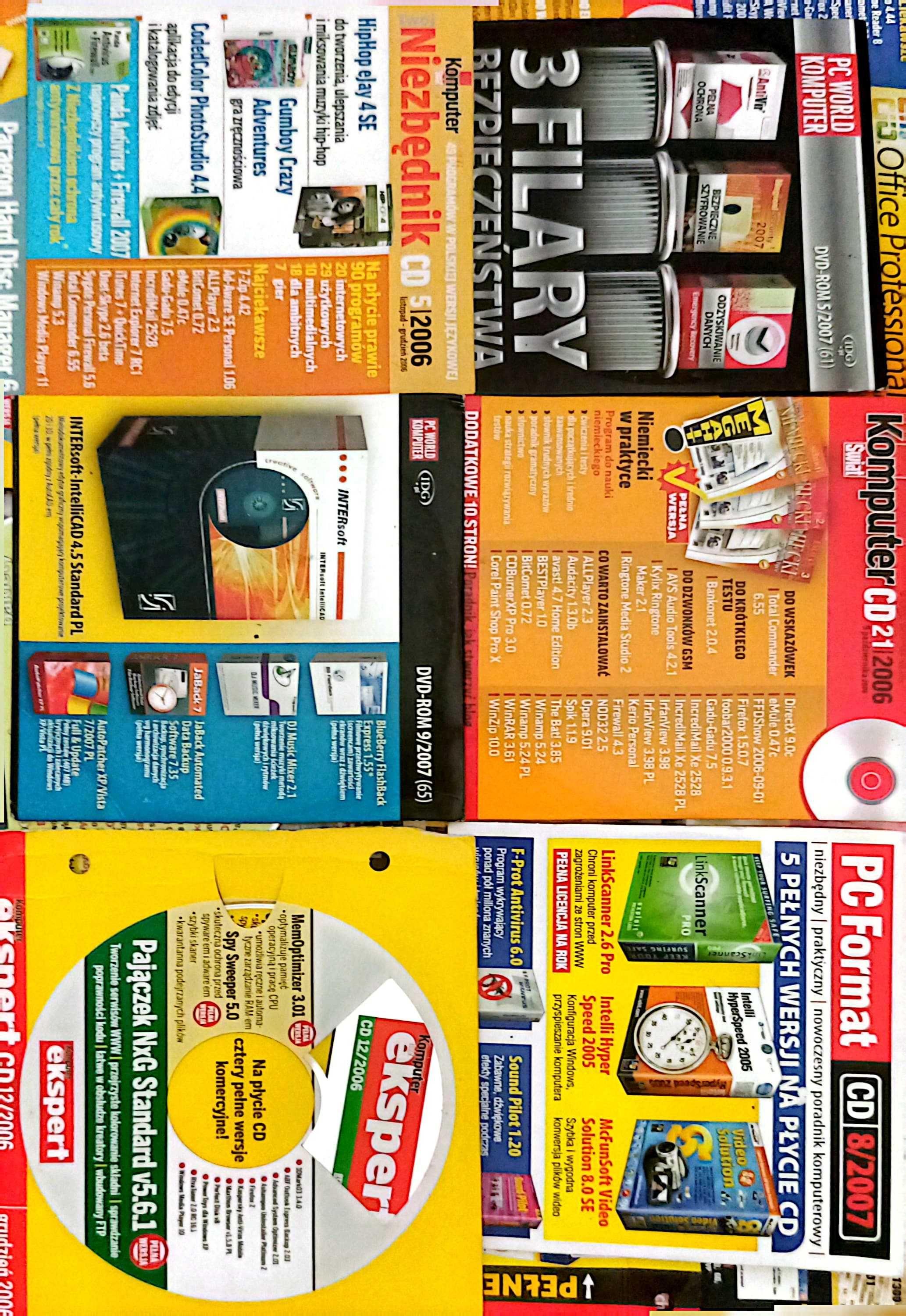 Płyty oprogramowanie z gazet cd pc world komputer ekspert 27 sztuk