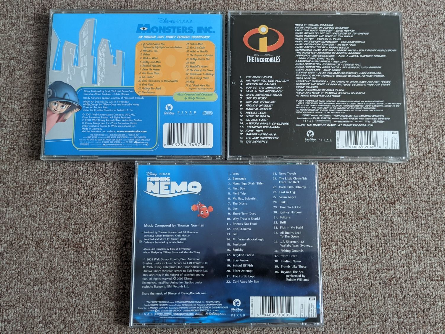 Фирменный CD саундтрек Finding Nemo The Incredibles Monster Inc