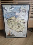Mapa Polski dla dzieci w ramie drewnianej - 50cm x 70cm