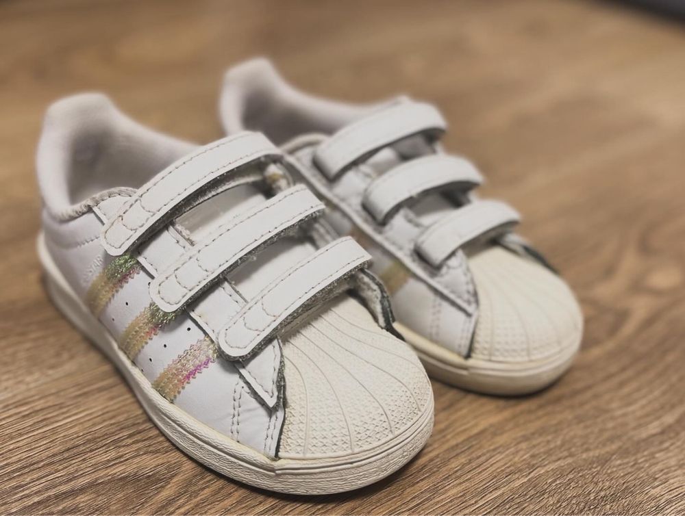 Кросівки шкіряні кеди adidas superstar дитячі 25 на дівчинку кожаные