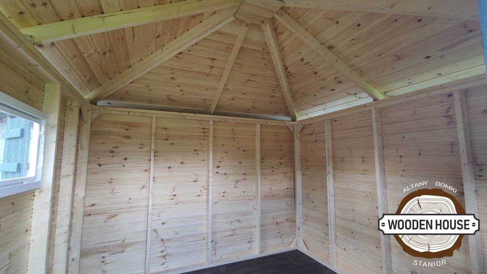 Domek narzędziowy "Świerk z Drewutnią" 3 x 4 altanystanior.pl