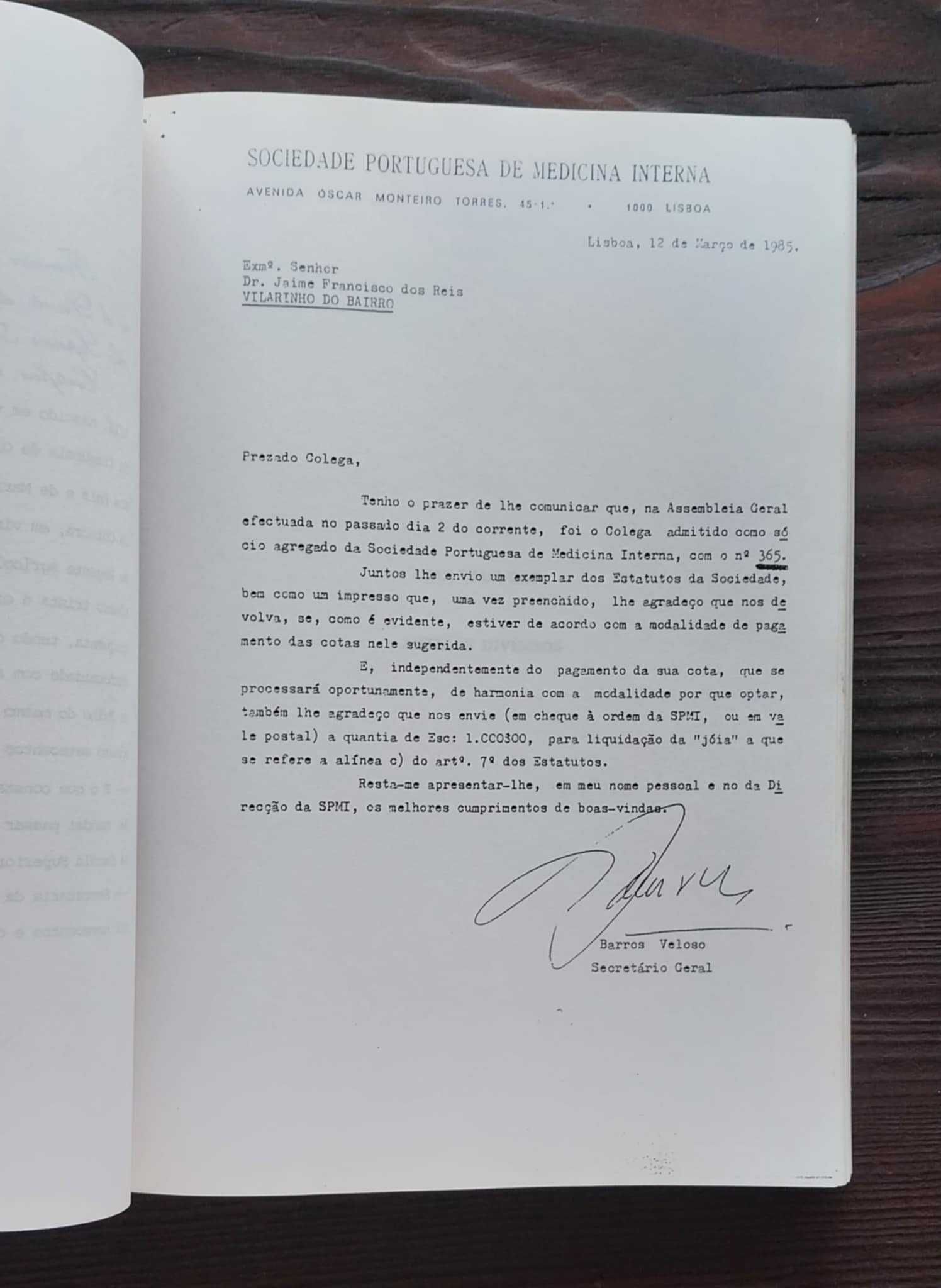 Antigo CURRICULUM VITAE destinado ao Exame de Medicina Interna (1988)