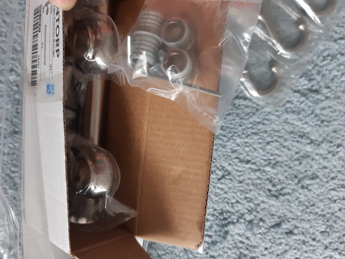 Ikea Fintorp-drążek i haczyki zestaw srebrny