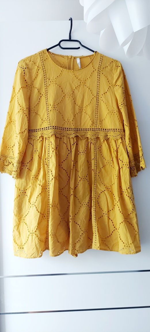 Zara boho koronka musztardowy sukienka kombinezon. Polecam