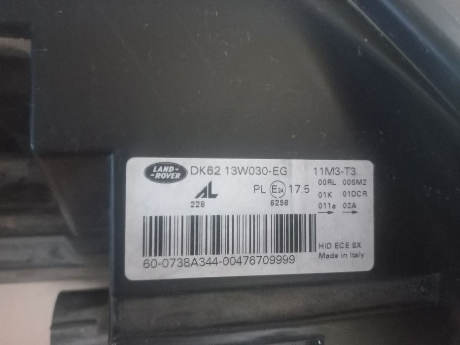 Reflektor EU lewy przód Land Rover Range Rover Sport