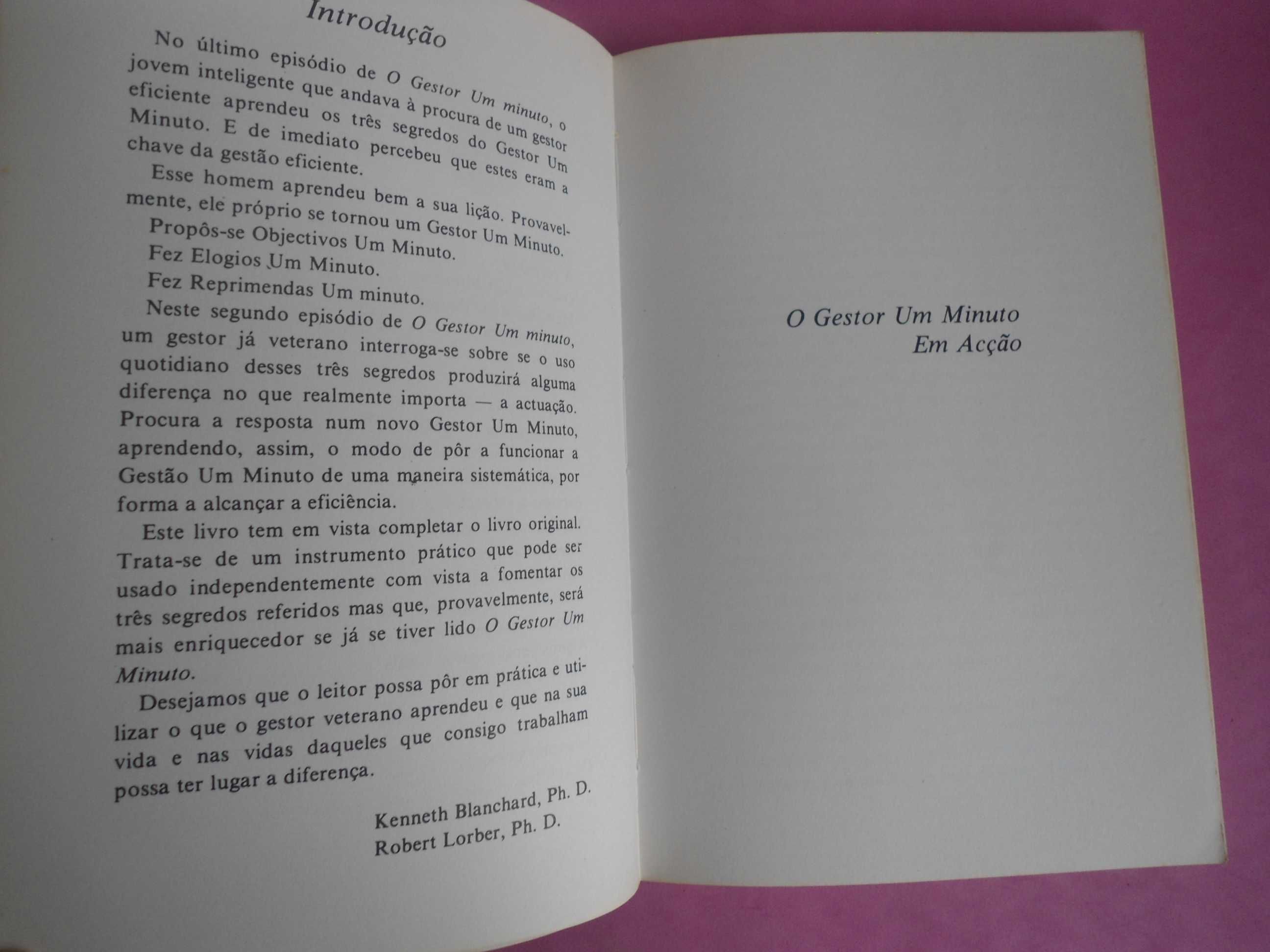 O Gestor Um minuto em ação por Kenneth Blanchard/Robert Lorber